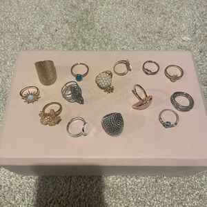 Elegant Mixed Metal Ring Bundle - 14 Rings